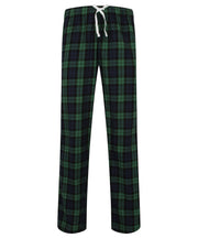 Unisex Navy & Green Tartan Pyjama Bottoms.