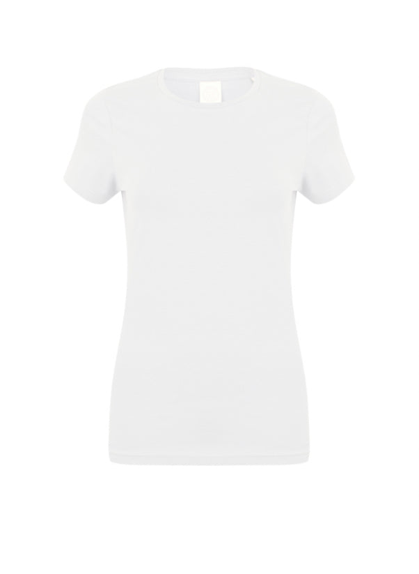 White Stretch Plain T shirt