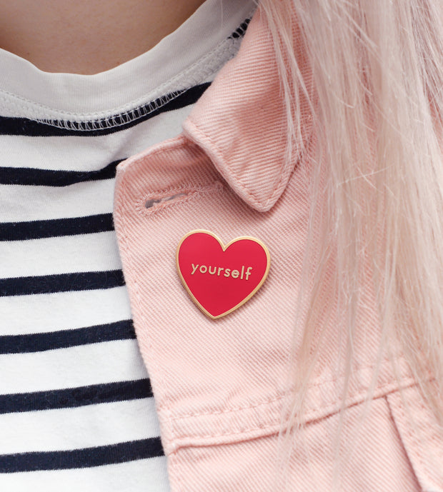 Red & Gold LOVE YOURSELF - Enamel Pin