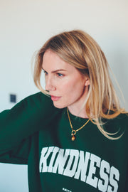 Bottle Green & White Varsity Kindness Sweatshirt In Aid Of Student Minds